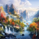 폭포가 있는 풍경(미니) (PK1000-MI3617)