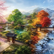 환상적인 정원의 사계절 (미니)(PK2000_3239)